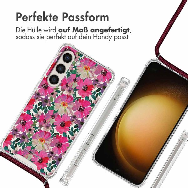 imoshion Design Hülle mit Band für das Samsung Galaxy S23 Plus - Flower Water