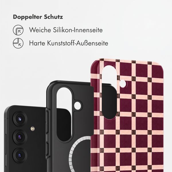 Selencia Vivid Rückabdeckung mit MagSafe Samsung Galaxy S25 - Check This Burgundy