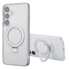 Accezz Ring Stand Backcover mit MagSafe für das Samsung Galaxy S25 Plus - Transparent