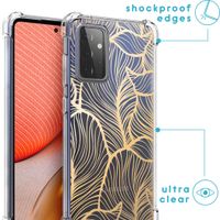 imoshion Design Hülle mit Band für das Samsung Galaxy A72 - Golden Leaves / Transperent