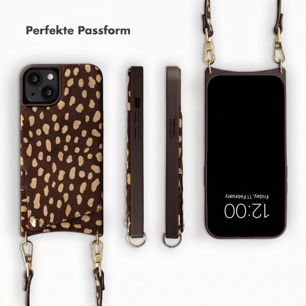 Selencia Nova Echtleder Backcover mit Kartenhalter Apple iPhone 14 / 13 - Fawn Chic