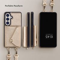 Selencia Sera HandyHülle mit Kordel und Umschlag-Kartenhalter Samsung Galaxy S26 FE - Champagne