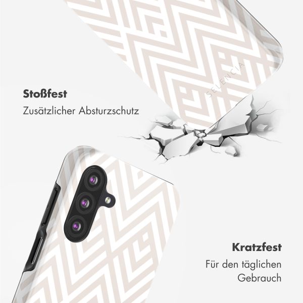 Selencia Vivid Back Cover Samsung Galaxy A26 - Beige Zigzag