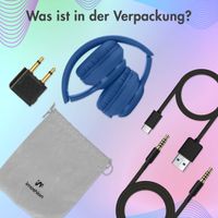 imoshion Kids LED Light Bluetooth-Kopfhörer - Kinderkopfhörer - Kabelloser Köpfhorer mit Dezibelbegrenzer + AUX-Kabel - Cobalt Blue