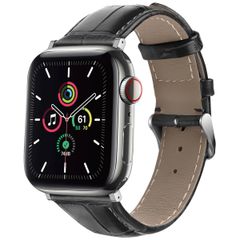 imoshion Leder-Krokodilarmband für die Apple Watch Series 1 bis 10 / SE / Ultra (2) (44/45/46/49 mm) - Schwarz