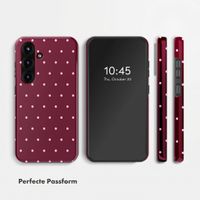 Selencia Vivid Rückabdeckung mit MagSafe Samsung Galaxy S25 - Happy Dots Burgundy