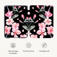 imoshion Design Slim Hard Case Klapphülle Kobo Clara HD - Blossom Watercolor Black