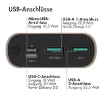 imoshion Powerbank - 20.000 mAh - Schnelles Aufladen und Power Delivery - Sandstone