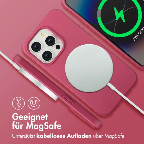 imoshion Color Backcover mit abnehmbarem Handykette und MagSafe Apple iPhone 14 Pro - Raspberry