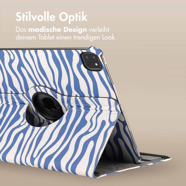 imoshion 360° drehbare Design Klapphülle Apple iPad Pro 13 (2025) M5 / (2024) M4 - White Blue Stripes