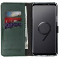 Selencia Echtleder Klapphülle Samsung Galaxy S9 Plus - Grün