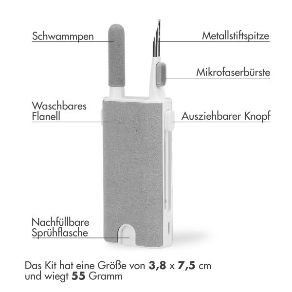 imoshion 5 in 1 Apple AirPods Reinigungsset - Reinigungsset für Apple AirPods, Smartphones und Kopfhörer