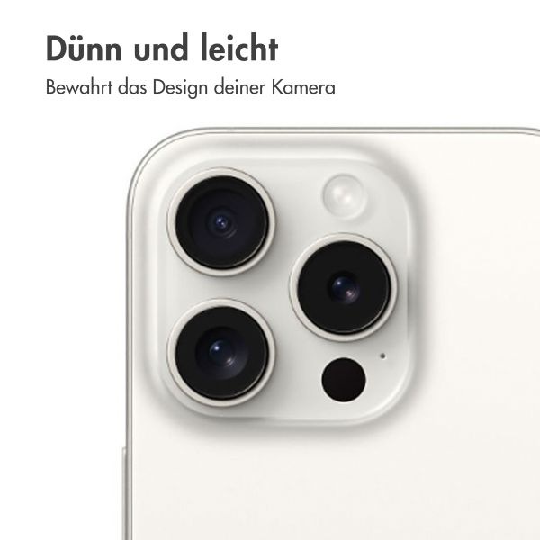 imoshion 2er-Pack Objektivschutz für Kamera für das Apple iPhone 15 Pro / 15 Pro Max - White Titanium