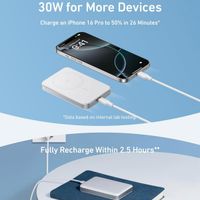 Anker MagGo Slim | Powerbank 10.000 mAh - Geeignet für MagSafe und Qi2 - Weiß