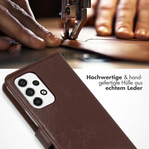 Selencia Echtleder Klapphülle Samsung Galaxy A53 - Braun