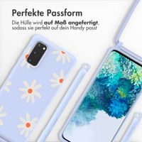 imoshion SilikonHülle design mit Band Samsung Galaxy S20 - Lila Flower Distance