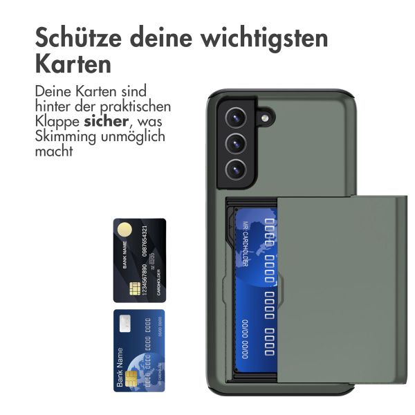 imoshion Backcover mit Kartenfach Samsung Galaxy S21 FE - Dunkelgrün