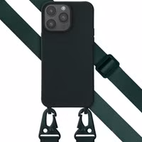 Selencia Silikonhülle mit abnehmbarem Band für das Apple iPhone 14 Pro Max - Dunkelgrün