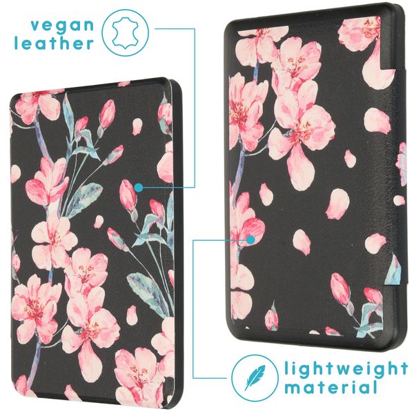 imoshion Design Slim Hard Case Klapphülle Tolino Page 2 - Blossom Watercolor Black