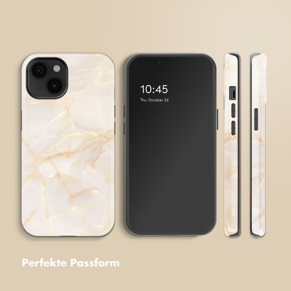 Selencia Vivid Back Cover Apple iPhone 14 - Golden Beige Marble