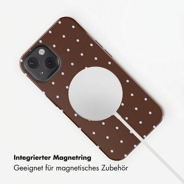 Selencia Vivid Rückabdeckung mit MagSafe Apple iPhone 13 - Happy Dots Chocolate