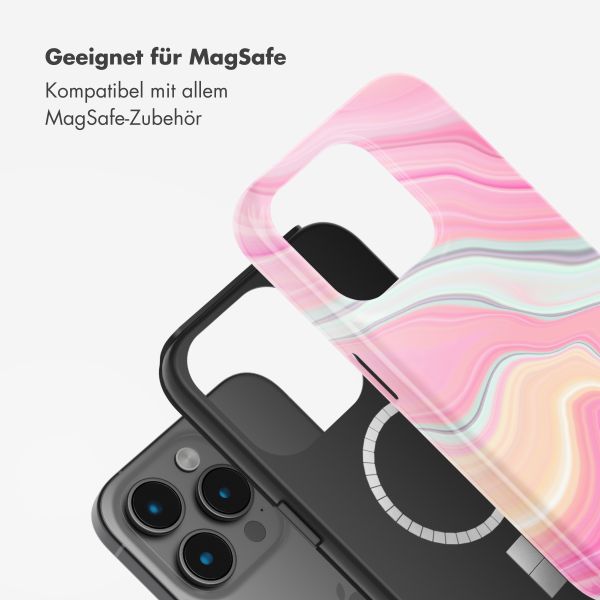 Selencia Vivid Tough Back Cover mit MagSafe für das iPhone 15 Pro - Pastel Lipstick Marble