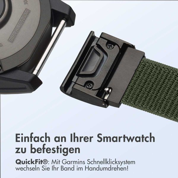 imoshion QuickFit® Nylon Armband -   Garmin 20 mm Anschluss - Größe L/XL - Grün