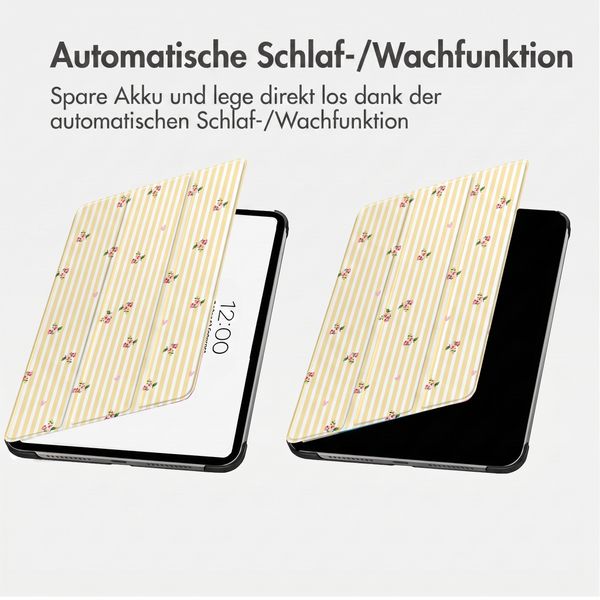 imoshion Design Trifold Klaphülle Apple iPad 11 (2025) 11 Zoll A16 / iPad 10 (2022) 10.9 Zoll - Garden Stripes