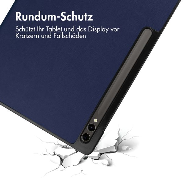 imoshion Trifold Klapphülle für das Samsung Galaxy Tab S10 Ultra / Tab S9 Ultra 14.6 Zoll - Dunkelblau