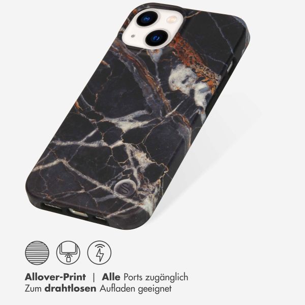 Selencia Aurora Fashion Back Case für das iPhone 14 - ﻿Strapazierfähige Hülle - 100 % recycelt - Schwarzer Marmor