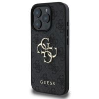 Guess 4G Metal Logo Back Cover für das iPhone 16 Pro - Schwarz