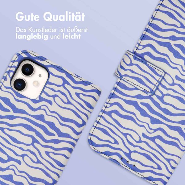 imoshion Design Klapphülle Apple iPhone 11 - White Blue Stripes
