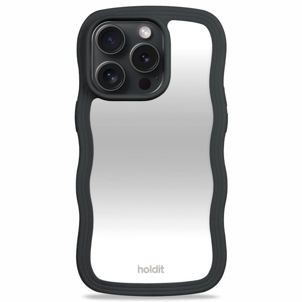 Holdit Wavy Case für das iPhone 15 Pro Max - Black / Mirror