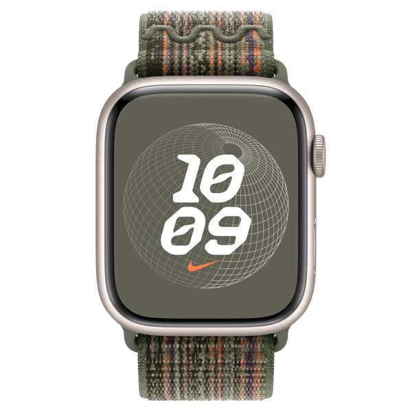 Apple Nike Sport Loop Band für die Apple Watch Series 1 bis 10 / SE / Ultra (2) (44/45/46/49 mm) - Sequoia/Orange