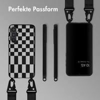 Selencia SilikonHülle design mit abnehmbarem Band Samsung Galaxy S23 FE - Irregular Check Black