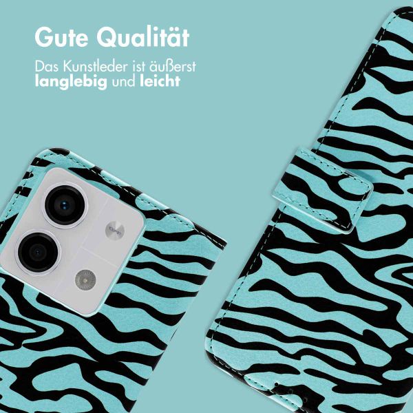 imoshion Design Klapphülle Xiaomi Redmi Note 13 (5G) - Black Blue Stripes