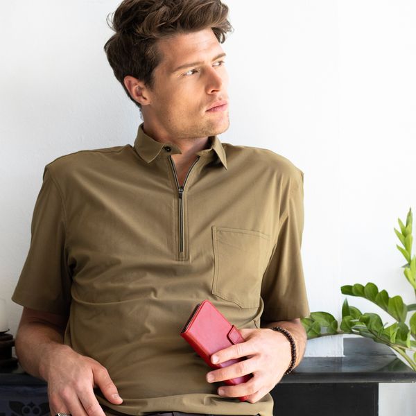 Selencia Echtleder Klapphülle Samsung Galaxy A41 - Rot