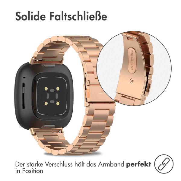 imoshion Edelstahlarmband für Fitbit Versa 4 / 3 / Sense (2) - Rosé gold