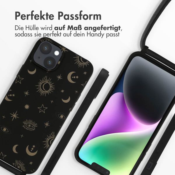 imoshion Silikonhülle design mit Band für das iPhone 14 Plus - Sky Black