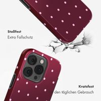 Selencia Vivid Back Cover Apple iPhone 14 Pro - Happy Dots Burgundy