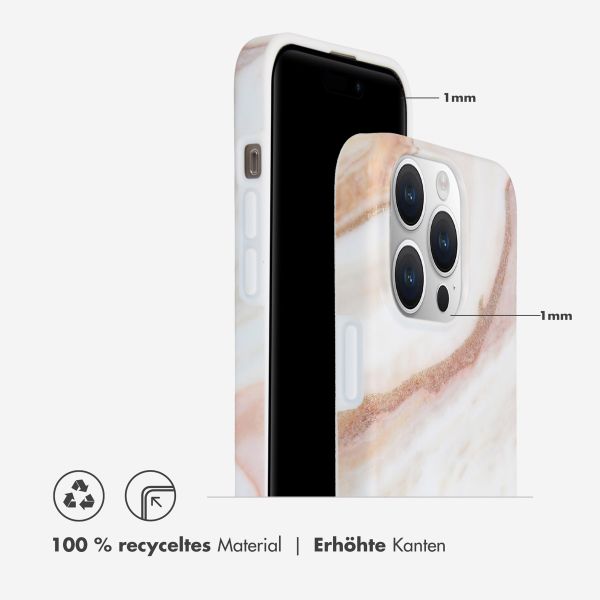 Selencia Aurora Fashion Back Case für das iPhone 15 Pro Max - Strapazierfähige Hülle - 100% recycelt - Weißer Marmor