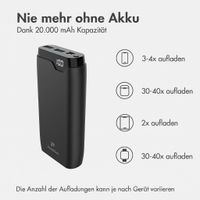 imoshion Powerbank 20.000 mAh - 22,5W Schnellladegerät - USB-C / USB-A - Schwarz