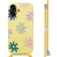 imoshion SilikonHülle design mit Band Apple iPhone 16 - Yellow Flower Distance