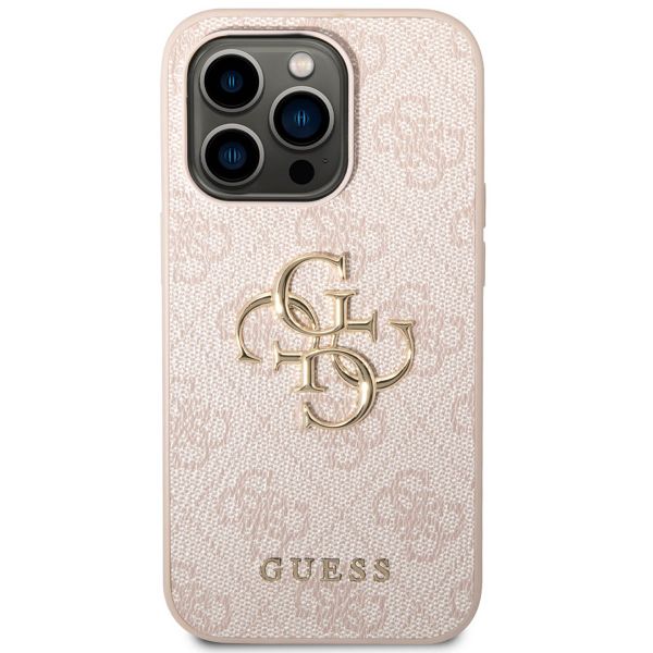 Guess 4G Metal Logo Back Cover für das iPhone 14 Pro Max - Rosa