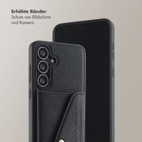 Selencia Sera HandyHülle mit Kordel und Umschlag-Kartenhalter Samsung Galaxy S25 FE - Schwarz