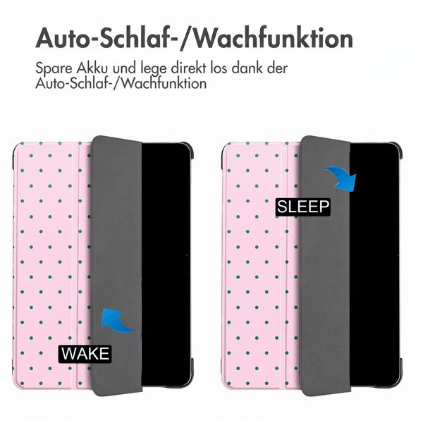 imoshion Design Trifold Klaphülle Samsung Galaxy Tab S9 11.0 Zoll / S10 Lite / S10 FE / S9 FE 10.9 Zoll - Happy Dots
