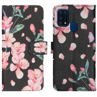 imoshion Design TPU Klapphülle Samsung Galaxy M31 - Blossom Watercolor Black