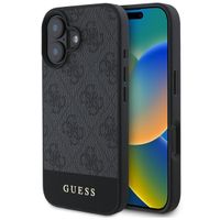 Guess Bottom Stripe 4G Back Cover für das iPhone 16 - Grau