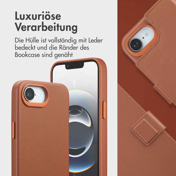 Accezz 2-in-1 Klapphülle aus Leder mit MagSafe Apple iPhone 16e - Sienna Brown