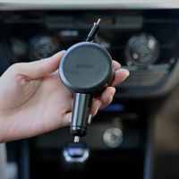 Accezz Autolader mit ausziehbaren Kabeln – USB-C / USB-C – 60W – Schwarz